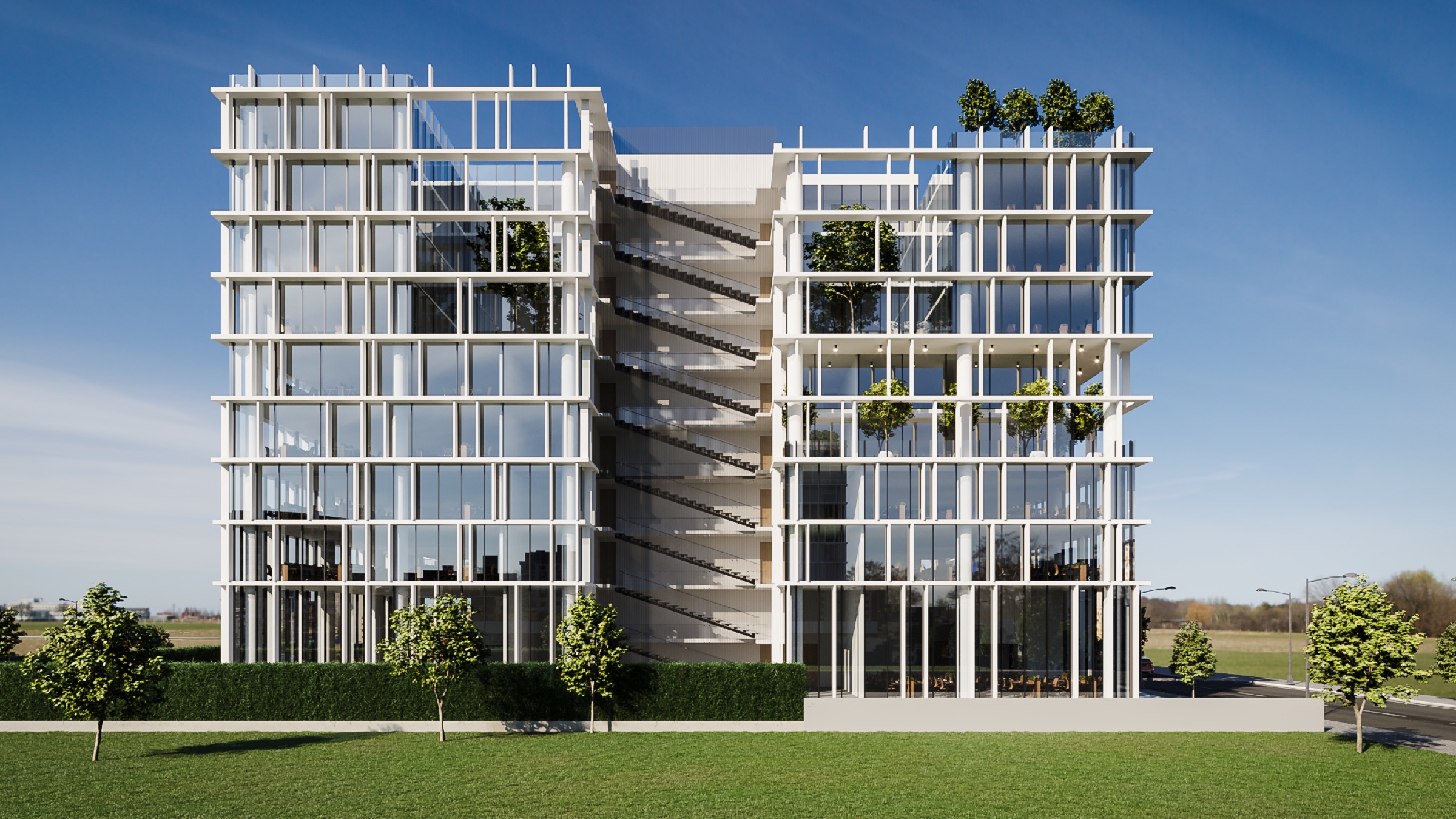 Façade arrière du projet THE GRID